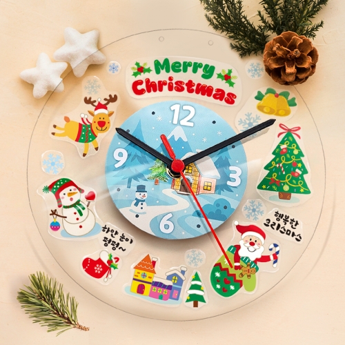 [탑키드] 스티커로 꾸미는 겨울 투명 시계 만들기