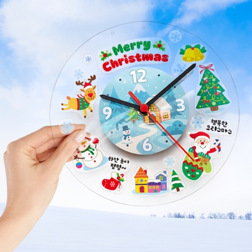 [탑키드] 스티커로 꾸미는 겨울 투명 시계 만들기