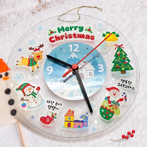 [탑키드] 스티커로 꾸미는 겨울 투명 시계 만들기