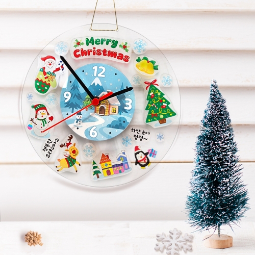 [탑키드] 스티커로 꾸미는 겨울 투명 시계 만들기