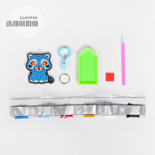 케데헌 더피 푸른 호랑이 보석십자수 키링 만들기