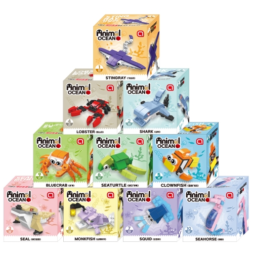 애니멀 미니블럭 10개 (다이노 육지동물 바다동물 택 1)