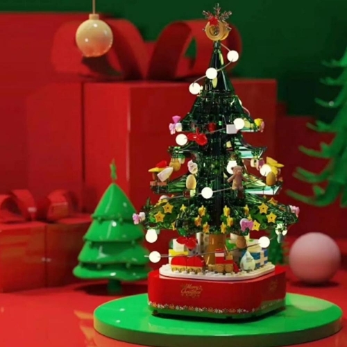 LED 회전 오르골 크리스마스 트리 블록 1p 트리블록 만들기