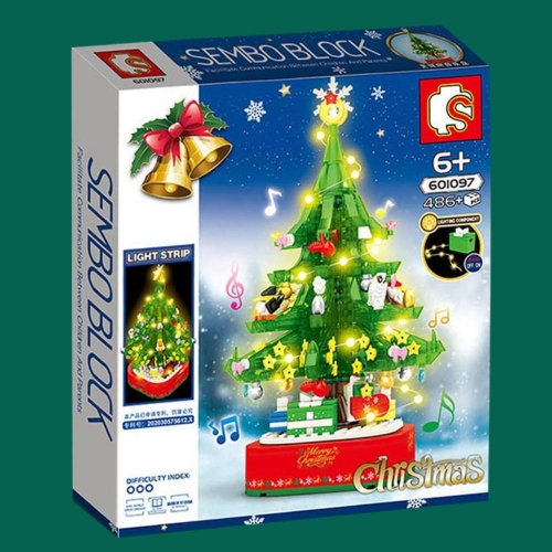 LED 회전 오르골 크리스마스 트리 블록 1p 트리블록 만들기