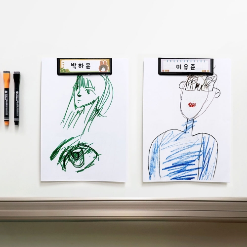 [마그피아]이름표 자석 클립 블랙 화이트 1개입