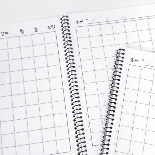 여아용 발렌캐릭터 가로형 15칸 칸칸노트 (10개)