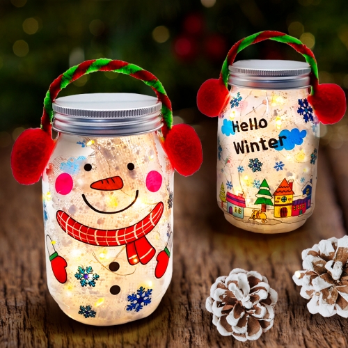 [탑키드] 겨울 눈사람 투명 보틀 LED 장식 조명 만들기