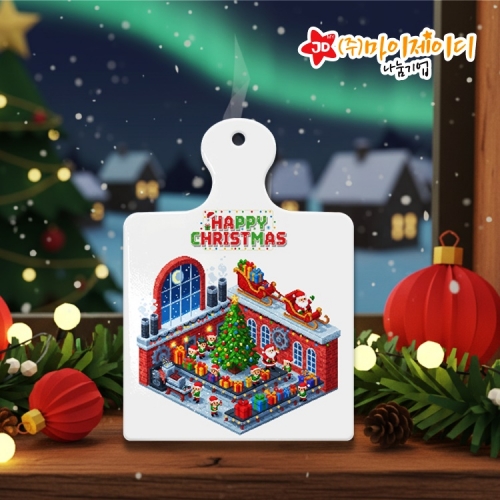 크리스마스 선물 냄비받침 즐거운 픽셀 크리스마스 선물 답례품 세라믹 도자기 냄비받침