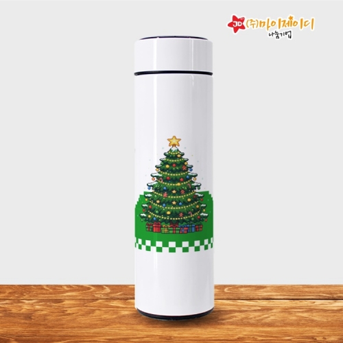 크리스마스 선물 환경사랑 텀블러 즐거운 픽셀 크리스마스 온도계 텀블러500ml