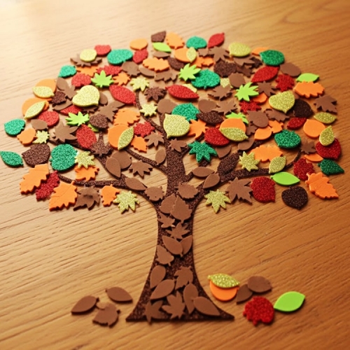 DIY 만들기 꾸미기 반짝이 펄 가을 낙엽 단풍 나뭇잎 스티커 대용량(약140개)