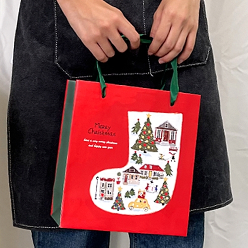 [프롬앤투] 크리스마스 양말 쇼핑백 10매 FP21A-5