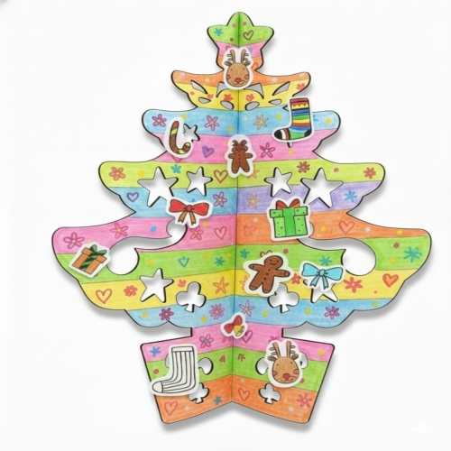 반짝이는 LED 입체 종이트리 만들기 세트 초등 유치원 어린이집 크리스마스 선물