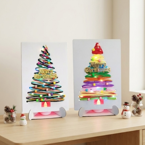 LED 털실 크리스마스 트리 만들기 유치원 어린이집 미술 수업재료