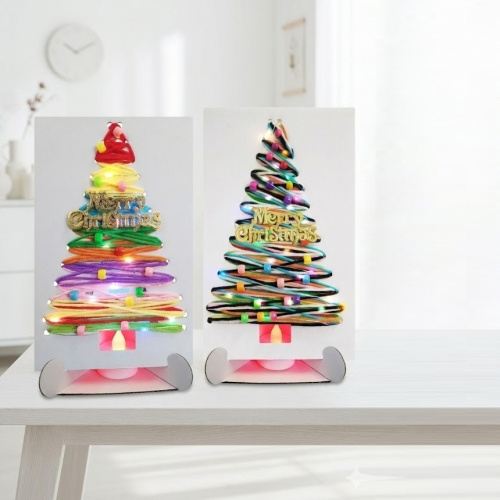 LED 털실 크리스마스 트리 만들기 유치원 어린이집 미술 수업재료