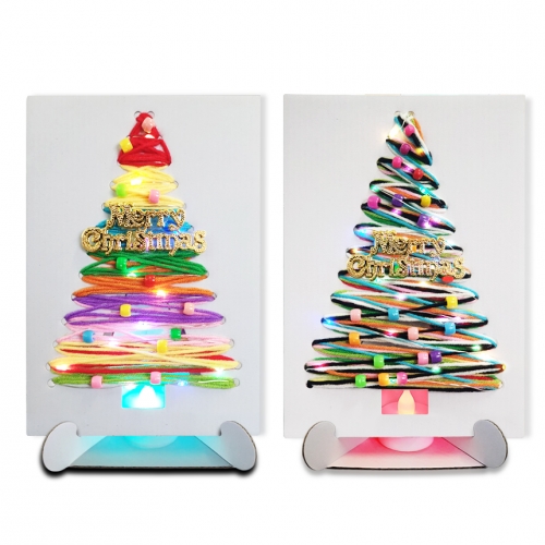 LED 털실 크리스마스 트리 만들기 유치원 어린이집 미술 수업재료