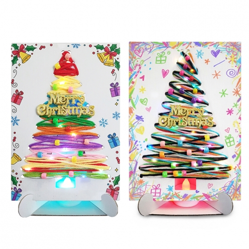 LED 털실 크리스마스 트리 만들기 유치원 어린이집 미술 수업재료