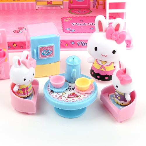 핑크래빗 해피하우스 인형집 역할 소꿉놀이 장난감
