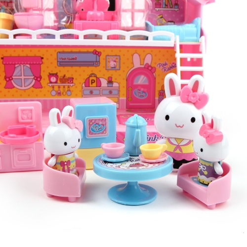 핑크래빗 해피하우스 인형집 역할 소꿉놀이 장난감
