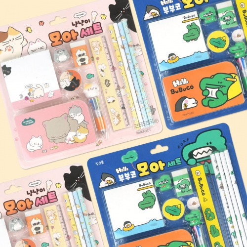 냥냥이 부부코 모아세트 고양이공룡 캐릭터문구세트