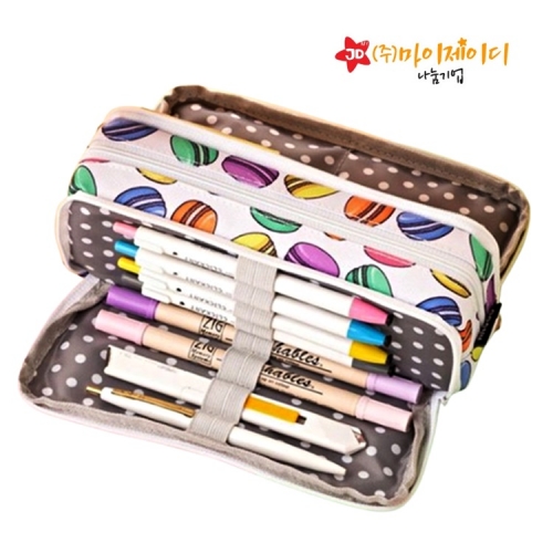 입학선물 더블 레이어 별 마카롱 피쉬 캐릭터 필통 문구 수납 파우치