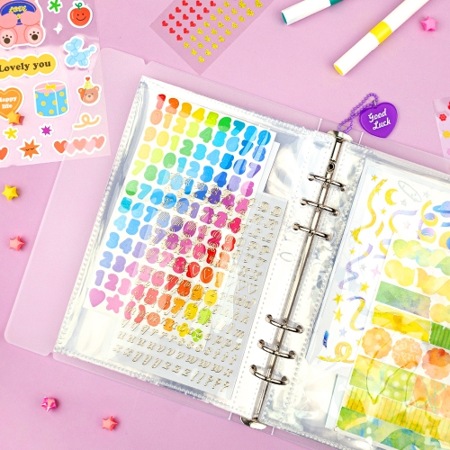 [오아트] A5 데일리 6공 바인더 세트(키링/꾸미기 스티커 포함)