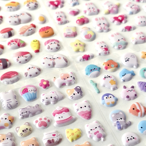 큐트 애니멀 소프트 쿠션 스티커 (8개)