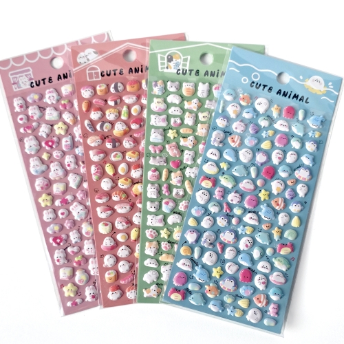 큐트 애니멀 소프트 쿠션 스티커 (8개)