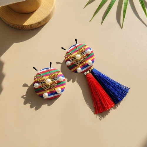 원형 색동 브로치 만들기 세트 전통공예 문화체험 어린이 만들기 키트