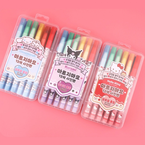 산리오 마르지마요 12색 사인펜 캐릭터문구