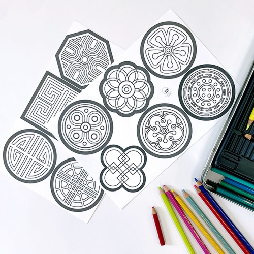 전통문양스티커 한지전등 만들기세트