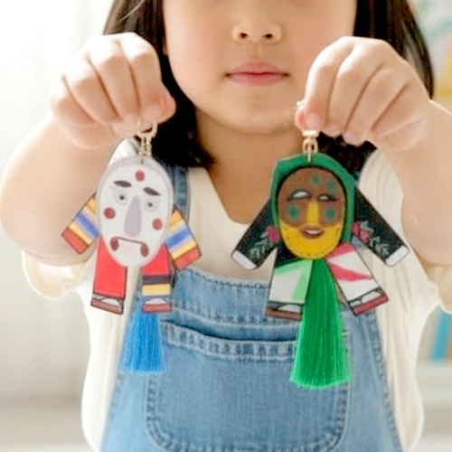 춤추는전통탈키링(8세트) 전통탈굿즈 키링만들기