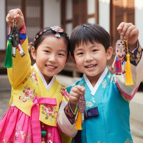 춤추는전통탈키링(8세트) 전통탈굿즈 키링만들기