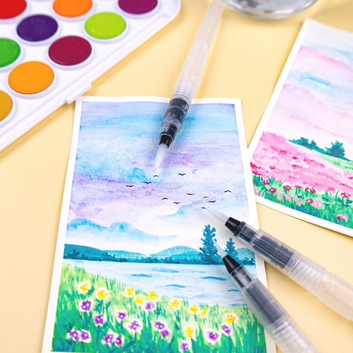 [오아트] 워터 브러쉬 3종 세트(캘리그라피/수채화/KC인증)