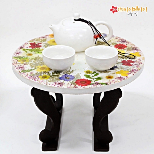 DIY UV레진 레진아트 전통다도 원목 우드 교자상 봄꽃 압화꾸미기 세트 에폭시 선택