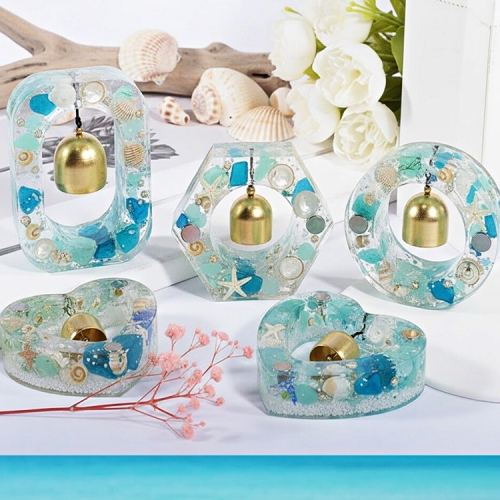 DIY UV레진 레진아트 석고 방향제용 실리콘몰드 도어벨 풍경종 만들기 몰드 자석 세트 종선택