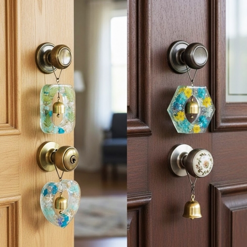 DIY UV레진 레진아트 석고 방향제용 실리콘몰드 도어벨 풍경종 만들기 몰드 자석 세트 종선택