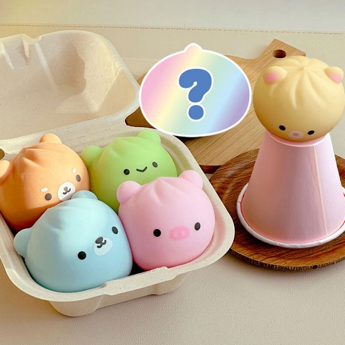 랜덤 말랑 애니멀 만두 말랑이 스퀴시 주물럭 (18개)