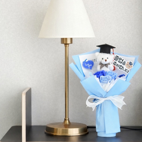 토이토 곰돌이 인형 비누꽃 졸업식 꽃다발 종이가방 조화 졸업 선물 세트