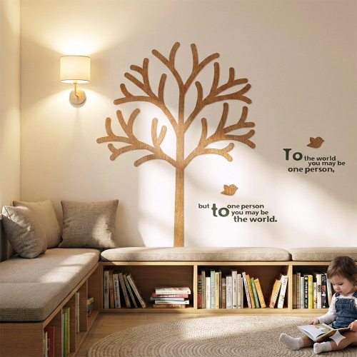 W34 어린이집 유치원 도서관 환경구성 풍성한 가지 나무 명언 우드 입체 벽장식