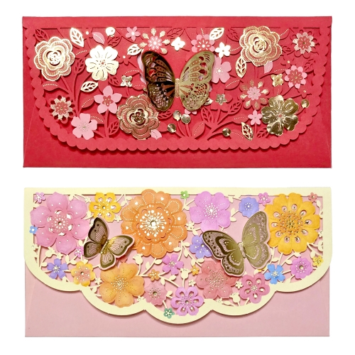 레이저커팅 나비정원 용돈봉투 6매세트(2종X3매)