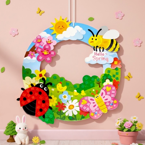 봄 풍경 모자이크 리스 만들기