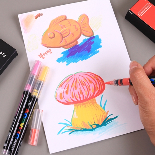 [아이디몬] 아크릴펜세트 (브러쉬타입) 6색