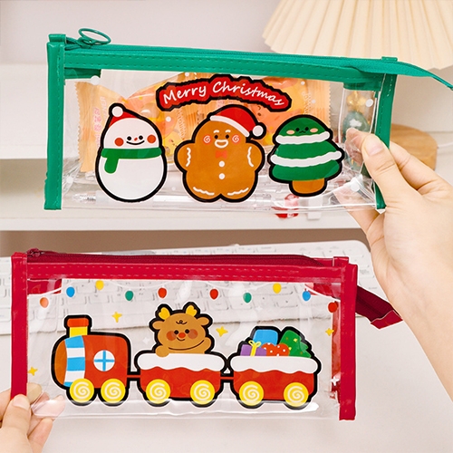 [아트필드] 크리스마스 대용량 투명 필통