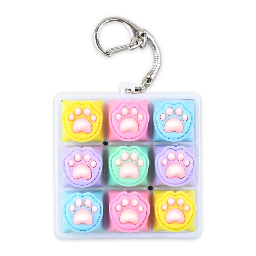 고양이 젤리 9구 키캡 딸깍이 키링 발바닥 키보드 열쇠고리 피젯토이