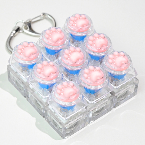 고양이 젤리 9구 키캡 딸깍이 키링 발바닥 키보드 열쇠고리 피젯토이