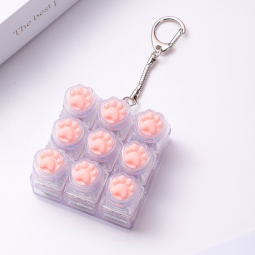 고양이 젤리 9구 키캡 딸깍이 키링 발바닥 키보드 열쇠고리 피젯토이