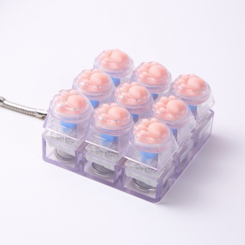 고양이 젤리 9구 키캡 딸깍이 키링 발바닥 키보드 열쇠고리 피젯토이