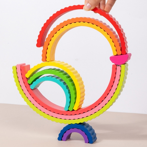 토이토 레인보우 원목 스태킹 블럭 창의 만들기 놀이 블록 컵 쌓기