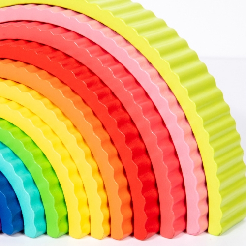 토이토 레인보우 원목 스태킹 블럭 창의 만들기 놀이 블록 컵 쌓기