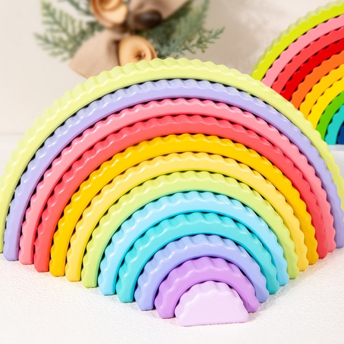 토이토 레인보우 원목 스태킹 블럭 창의 만들기 놀이 블록 컵 쌓기